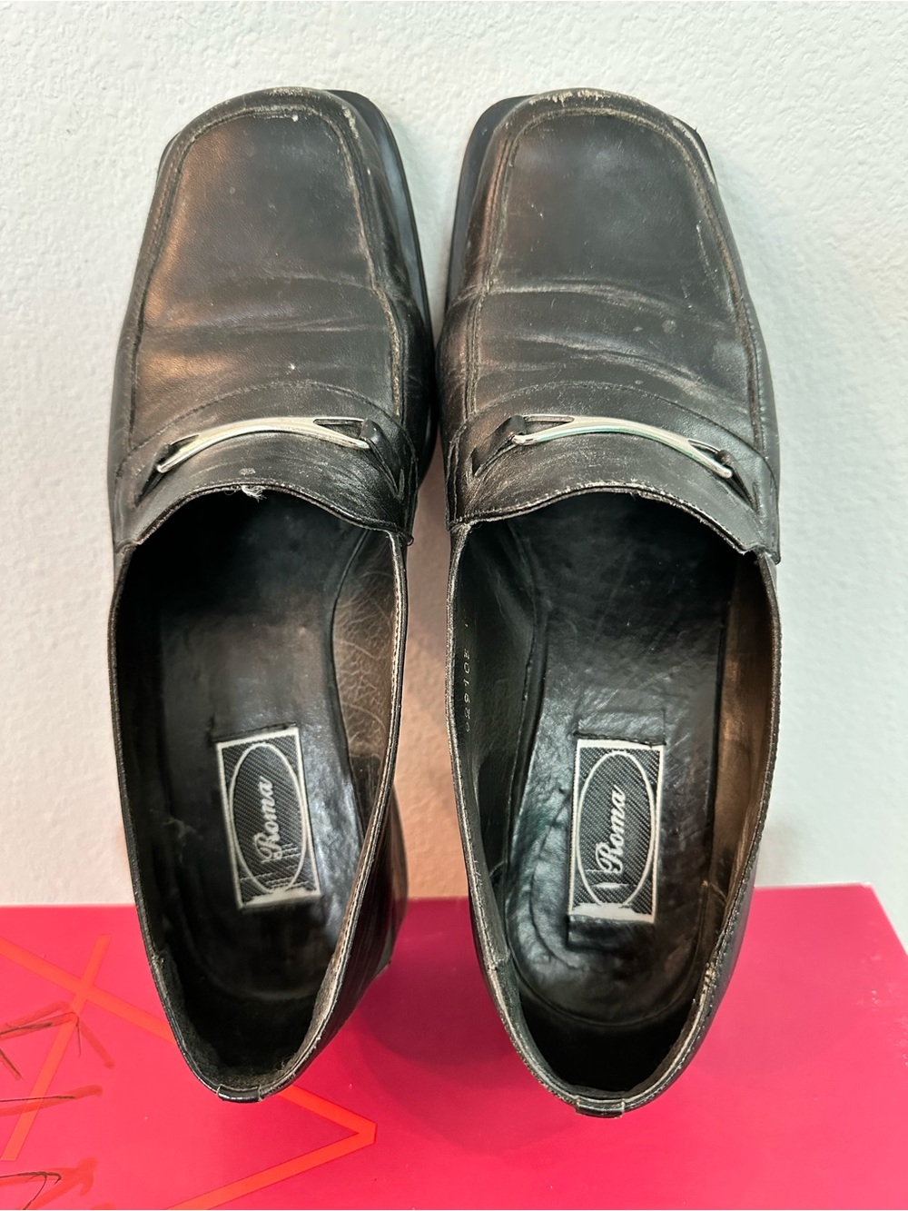 Women’s Black Leather Slip-On Dress Loafers size 7